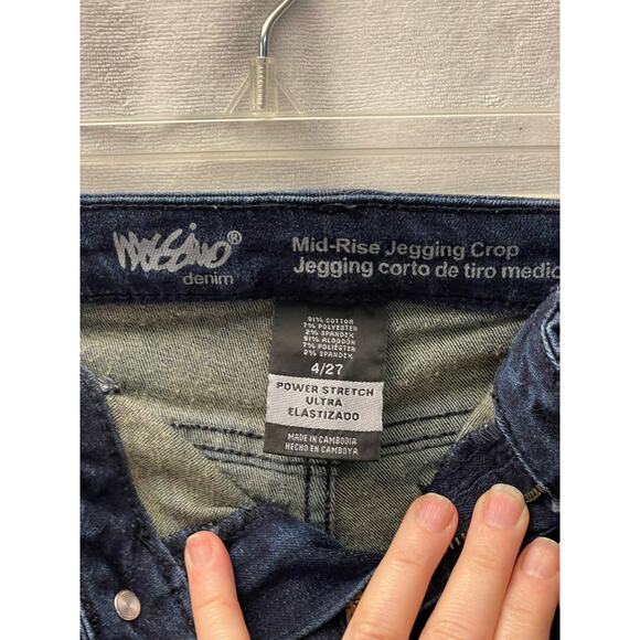 Massimo mid rise jegging crop sz 4 power stretch denim blue jeans 27 women’s - Picture 2 of 4